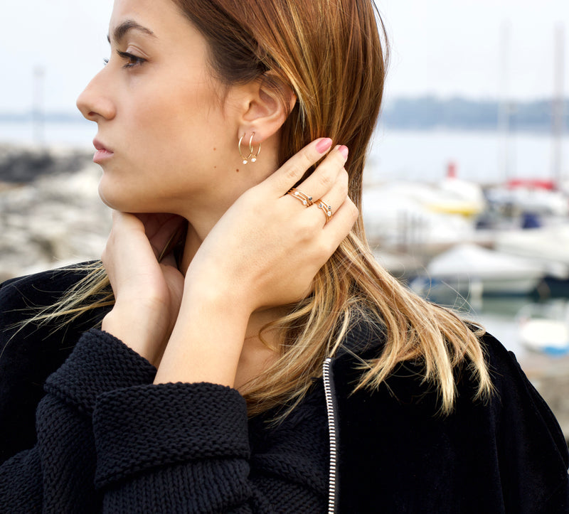 Anello cipollina con diamante bianco